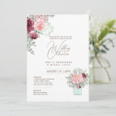 Micro Tuin Bruiloft Thema Mooie Bloemrijke Zomer Kaart (Staand voorkant)
