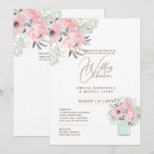 Micro Tuin Huwelijksthema  Bloemenzomer Kaart (Voorkant / Achterkant)