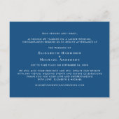 Micro Verkleind Huwelijksfeest Foto Blauw Aankondigingskaart (Achterkant)