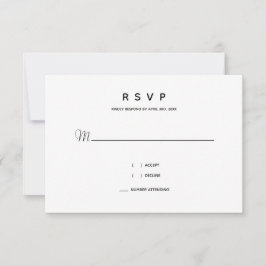 Micro Wedding Black White Typografie Small Minimal RSVP Kaartje