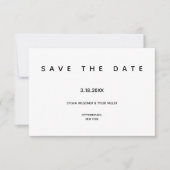 Micro Wedding Black White Typografie Small Minimal Save The Date (Voorkant)