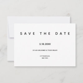 Micro Wedding Black White Typografie Small Minimal Save The Date
