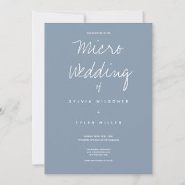 Micro Wedding Blue White Typography Minimal