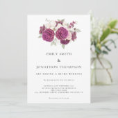 Micro Wedding Bourgogne Bloemen Roos Roze Kaart (Staand voorkant)