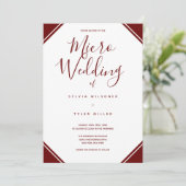 Micro Wedding Burgundy Corners Typografie (Staand voorkant)