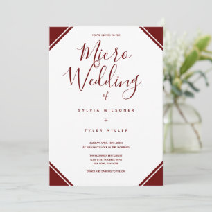 Micro Wedding Burgundy Corners Typografie