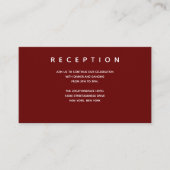 Micro Wedding Burgundy Small Reception Info Informatiekaartje (Voorkant)