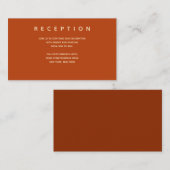 Micro Wedding Burnt Oranje Small Reception Info Informatiekaartje (Voorkant / Achterkant)