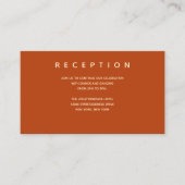 Micro Wedding Burnt Oranje Small Reception Info Informatiekaartje (Voorkant)