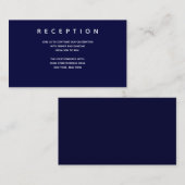 Micro Wedding Dark Blue Small Reception Info Informatiekaartje (Voorkant / Achterkant)