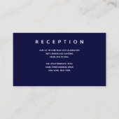 Micro Wedding Dark Blue Small Reception Info Informatiekaartje (Voorkant)