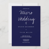 Micro Wedding Dark Blue Typography Minimal (Voorkant)