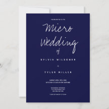 Micro Wedding Dark Blue Typography Minimal