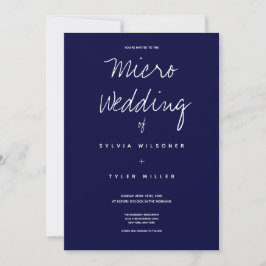 Micro Wedding Dark Blue Typography Minimal