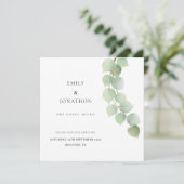 Micro Wedding Eucalyptus Botanical Bewaar de datum Save The Date (Staand voorkant)