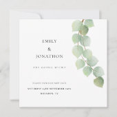 Micro Wedding Eucalyptus Botanical Bewaar de datum Save The Date (Voorkant)