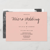 Micro Wedding Foto Roze Horizontale Weddenschap (Voorkant / Achterkant)