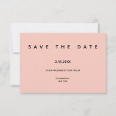 Micro Wedding Pink Black Typografie Small Minimal Save The Date (Voorkant)