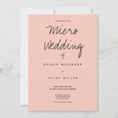 Micro Wedding Pink Black Typography Minimal (Voorkant)