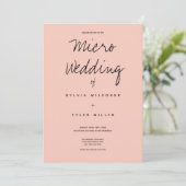 Micro Wedding Pink Black Typography Minimal (Staand voorkant)