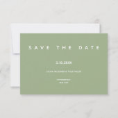Micro Wedding Sage Typografie Small Minimal Save The Date (Voorkant)