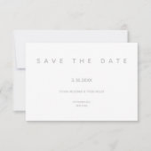 Micro Wedding White Gray Typography Small Minimal Save The Date (Voorkant)
