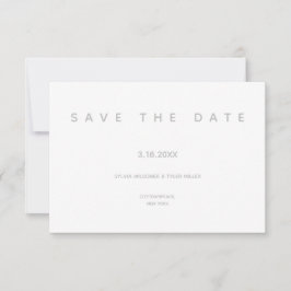 Micro Wedding White Gray Typography Small Minimal Save The Date