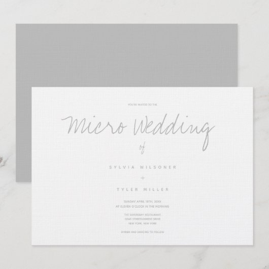 Micro Wedding White Grey Horizontal (Voorkant / Achterkant)