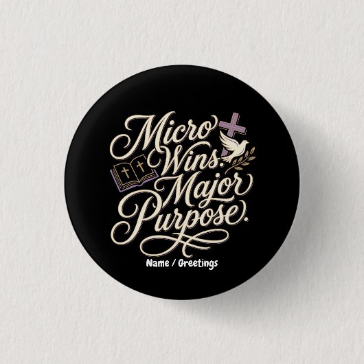 Micro Wins Grote Doel Inspirerend Geloof Ronde Button 3,2 Cm (Voorkant)
