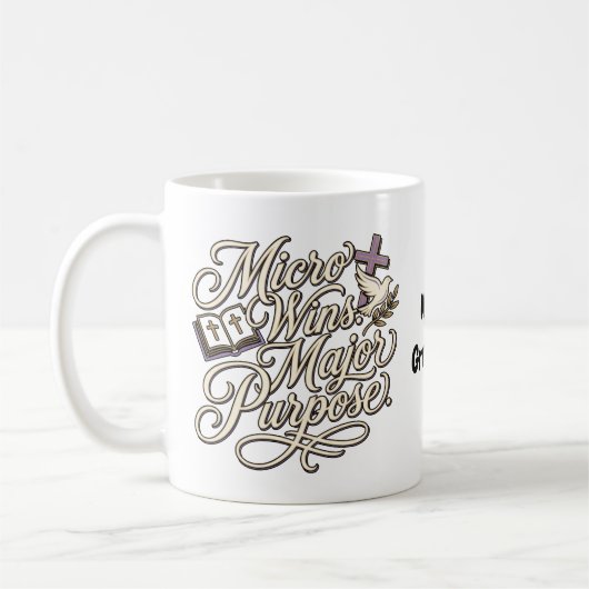 Micro Wins Grote Doel Inspirerende Geest Koffiemok (Links)
