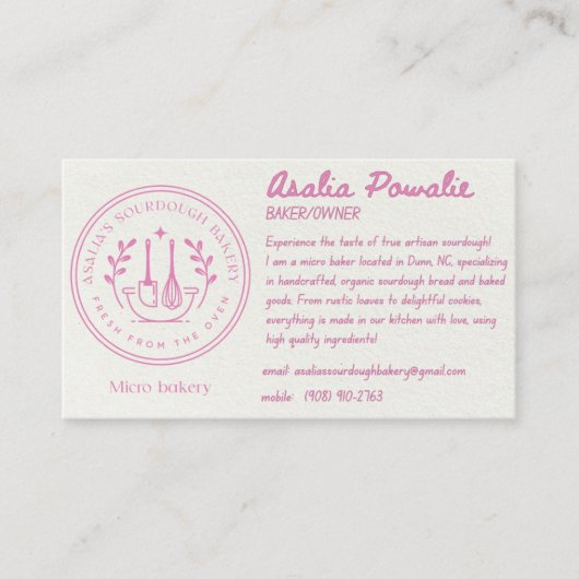 Microbakkerij-visitekaartje van zuurdesem visitekaartje (Voorkant)