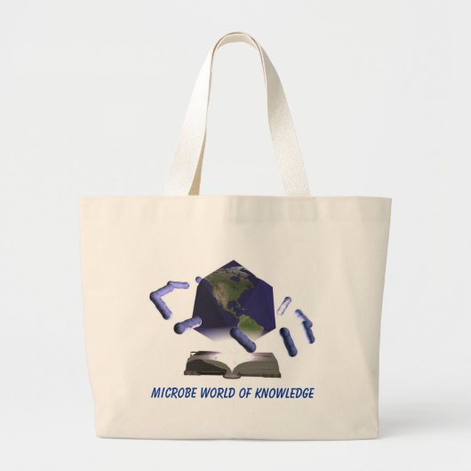 Microbe World of Knowledge, Microbe World of Kn... Grote Tote Bag (Voorkant)
