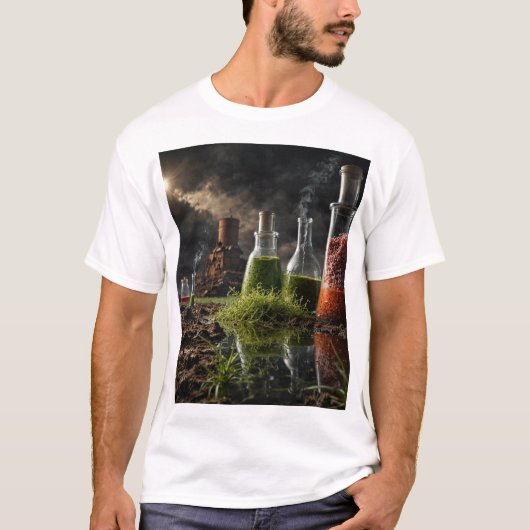 Microbial Brew: Vervuilingsoplossing van de Natuur T-shirt (Voorkant)