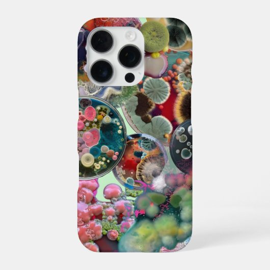 Microbiële caleidoscoop: een kolonie in kleur iPhone hoesje (Achterkant)