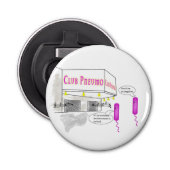 Microbiologie Cartoon Button Flesopener (Voorkant)