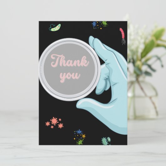 Microbiologie Dank je Bedankkaart (Staand voorkant)