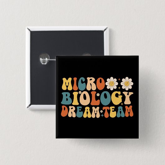 Microbiologie Dream Team Vierkante Button 5,1 Cm (Voorkant /achterkant)