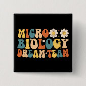 Microbiologie Dream Team Vierkante Button 5,1 Cm (Voorkant)