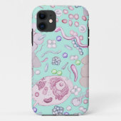 Microbiologie in blauw Case-Mate iPhone case (Achterkant)