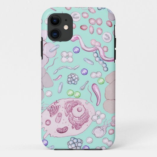 Microbiologie in blauw Case-Mate iPhone case (Achterkant)