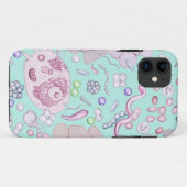 Microbiologie in blauw Case-Mate iPhone case (Achterkant (horizontaal))