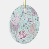 Microbiologie in blauw keramisch ornament (Rechts)