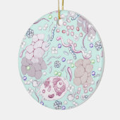 Microbiologie in blauw keramisch ornament (Links)