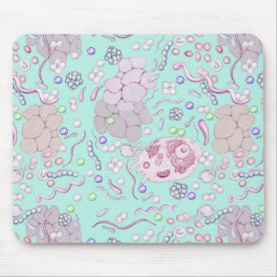 Microbiologie in blauw muismat