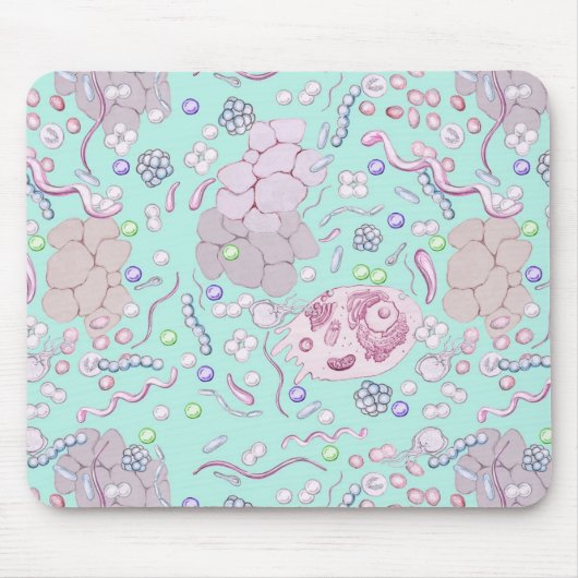 Microbiologie in blauw muismat (Voorkant)