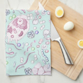 Microbiologie in blauw theedoek (Quarter Fold)