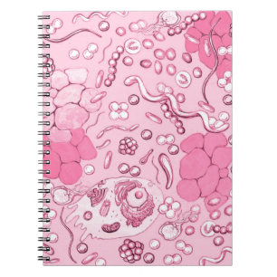 Microbiologie in roze notitieboek