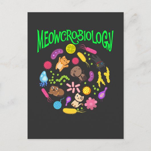 Microbiologie Kat Lover Scientist Cute Kitten Briefkaart (Voorkant)