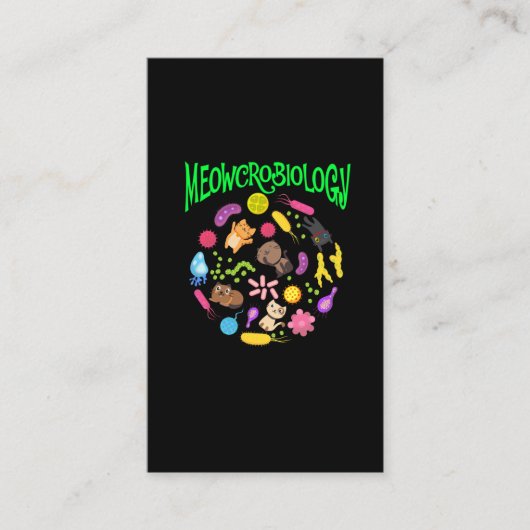 Microbiologie Kat Lover Scientist Cute Kitten Visitekaartje (Voorkant)