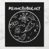 Microbiologie — Kat Lovers Funny Joke Wijn Etiket (Enkel label)